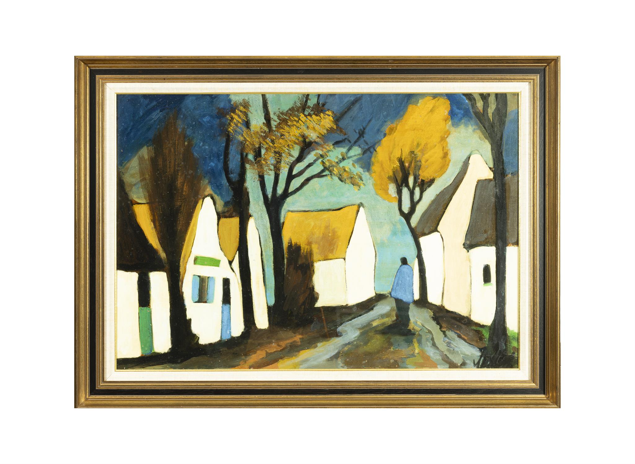 MARKEY ROBINSON (1918 - 1999) Figure, Cottages and Trees Gouache on board, 51 x 74cm (20 x - Image 2 of 4