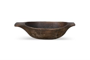 A SYCAMORE OVAL BOWL WITH TWIN HANDLES 51 X 33cm