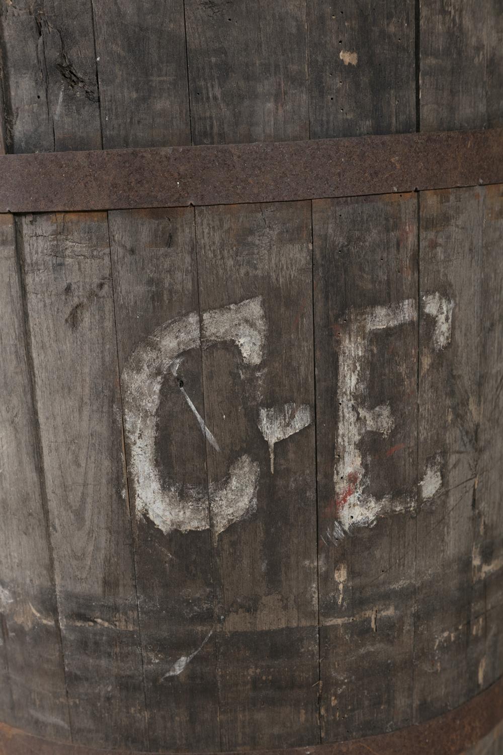 TWO 19TH CENTURY BRASS BANDED TURF BUCKETS, of shaped oval form and coopered construction, - Image 4 of 6