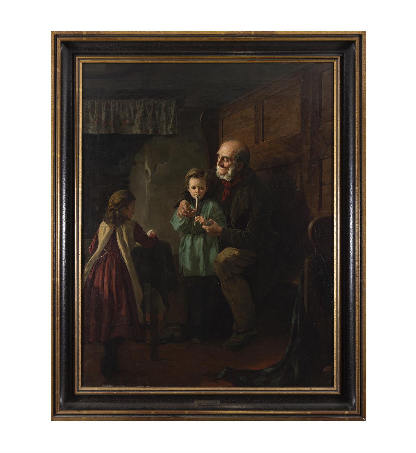 ELLEN CONOLLY RA (FL. 1873-85) A Music Lesson Oil on canvas, 89.5 x 69.5cm (35¼ x 27¼") Signed - Image 2 of 5