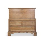 A 19TH CENTURY PINE DOWRY CHEST the plain front, with lift-top with large opening to a large