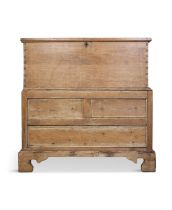 A 19TH CENTURY PINE DOWRY CHEST the plain front, with lift-top with large opening to a large