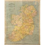 A LARGE MAP 'THE EDUCATIONAL SCHOOL MAP OF IRELAND', stamped 'Ireland' verso. 158cm high,