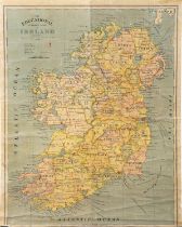 A LARGE MAP 'THE EDUCATIONAL SCHOOL MAP OF IRELAND', stamped 'Ireland' verso. 158cm high,