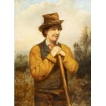 CHARLES HENRY COOK (1830-1906) An Irish Farmer Oil on card, 30 x 22cm Signed