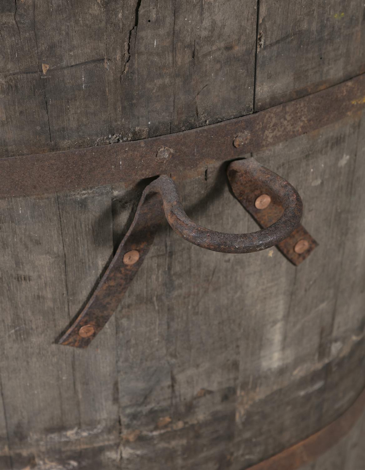 TWO 19TH CENTURY BRASS BANDED TURF BUCKETS, of shaped oval form and coopered construction, - Image 5 of 6