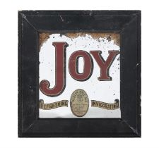 AN IRISH 19TH PAINTED GLASS ADVERTISING MIRROR Joy Dublin Pale Ale, brewed by Mountjoy Brewery,