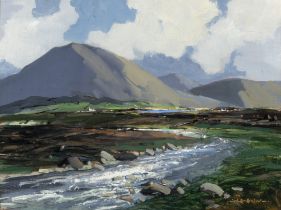 GEORGE K GILLESPIE (1924 - 1995) 'The Burn', near Glenties, Co. Donegal Oil on board,