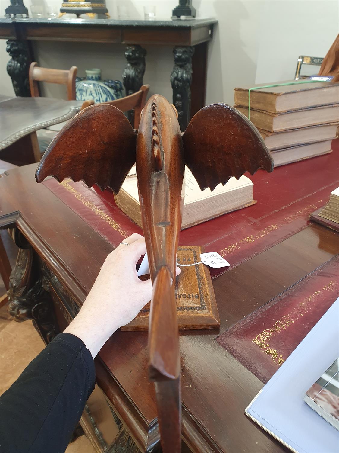 FRED CHRISTIAN Sculpture of a flying fish Wood, on turned column support and square base, - Image 13 of 18