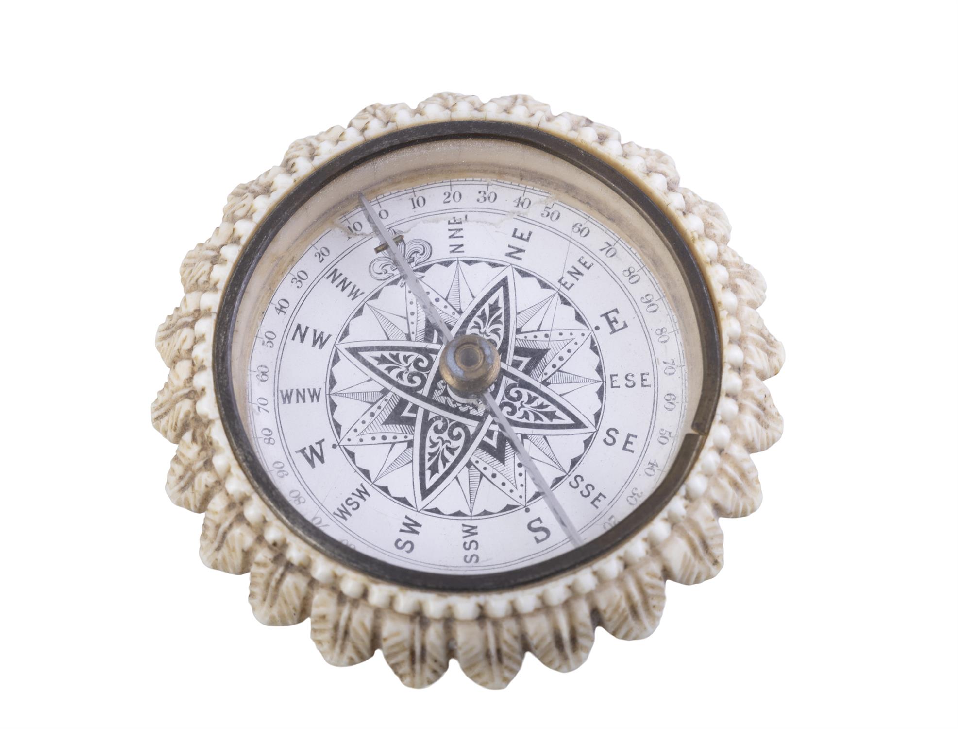 *AN IVORY PEDESTAL DESK THERMOMETER & COMPASS, BY HARRIS & CO, HOLBORN, LONDON in form of fluted - Image 3 of 11