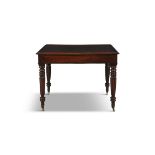 A GEORGE IV MAHOGANY CENTRE TABLE, CIRCA 1820 of rectangular shape, the top with moulded edge,