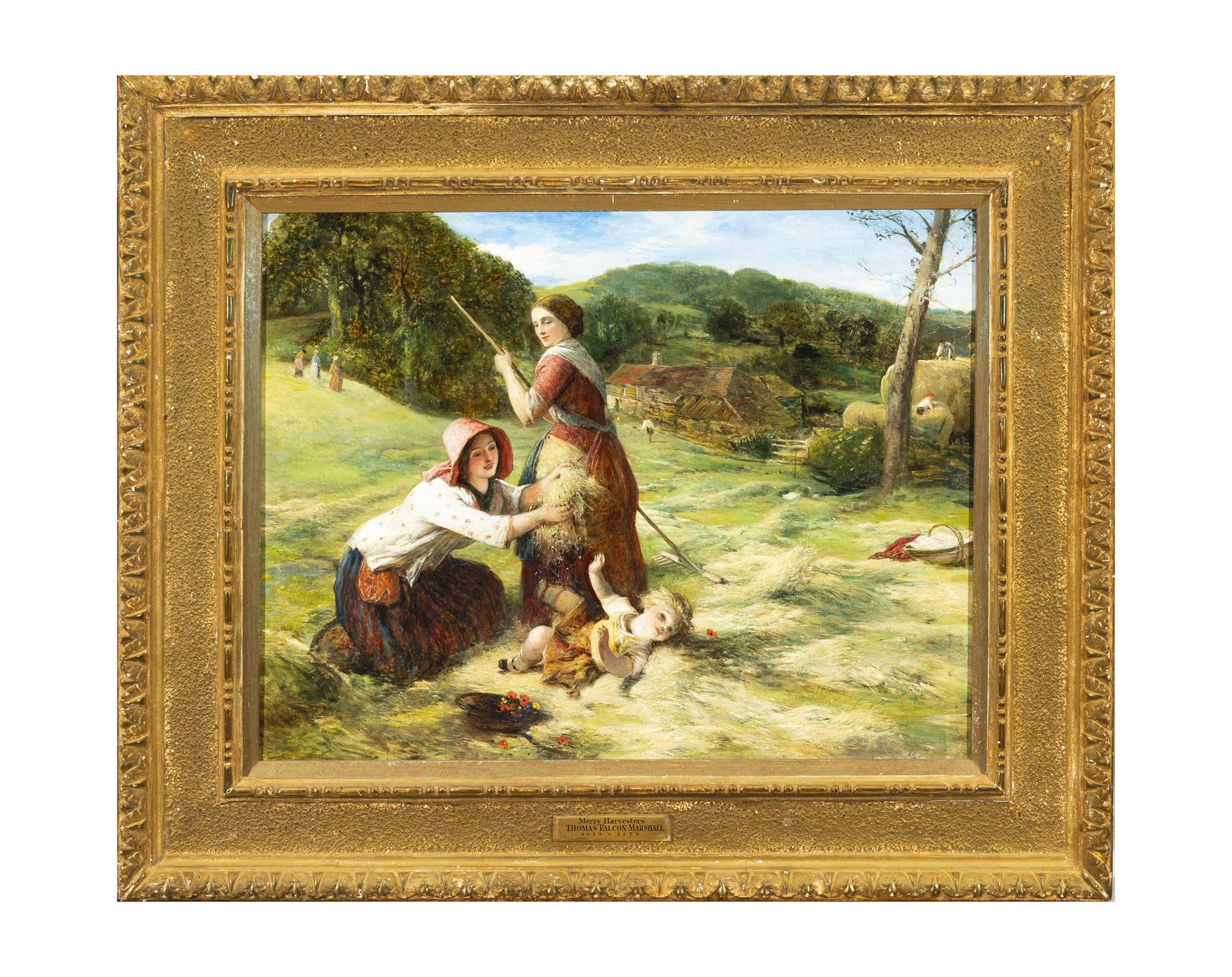 THOMAS FALCON MARSHALL (1818-1878) ‘Merry harvesters’ Oil on canvas, 43x 56 cm Signed lower