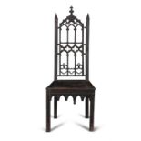 A GOTHIC-REVIVAL MAHOGANY SIDE CHAIR, PHILADELPHIA, CIRCA 1840 the fleur-de-leys crested top