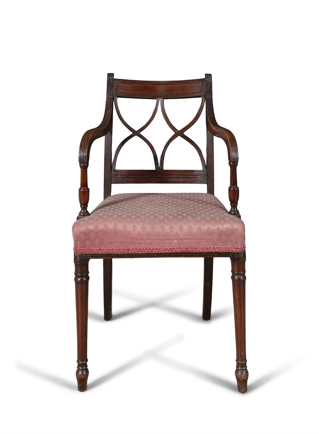 A SET OF EIGHT FEDERAL MAHOGANY DINING CHAIRS, PHILADELPHIA, EARLY 19TH CENTURY comprising two - Image 5 of 7