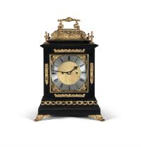 A FINE EBONISED AND ORMOLU MOUNTED CHIMING BRACKET CLOCK, 19TH CENTURY Signed 'W. Payne & Co,