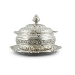 A GEORGE IV IRISH SILVER COVERED BOWL AND STAND, Dublin 1818, mark of Edward Power,
