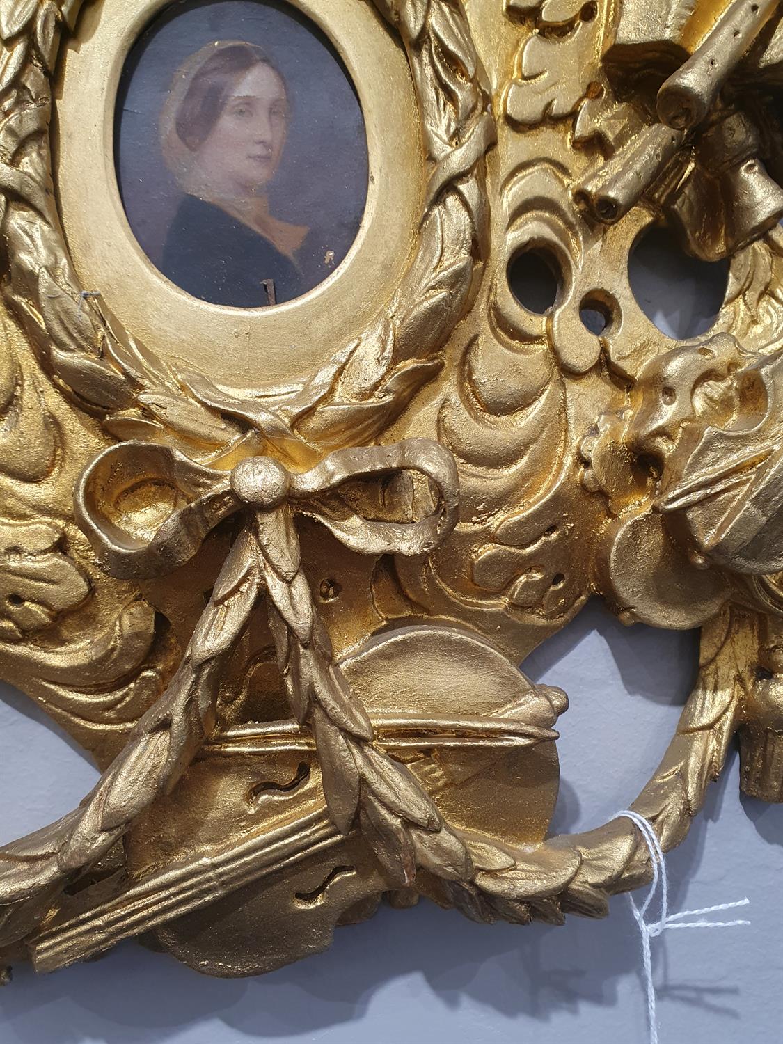 TWO GILTWOOD AND GESSO PIERCED CARVED FRAMES, each with central oval picture opening in the - Image 18 of 33