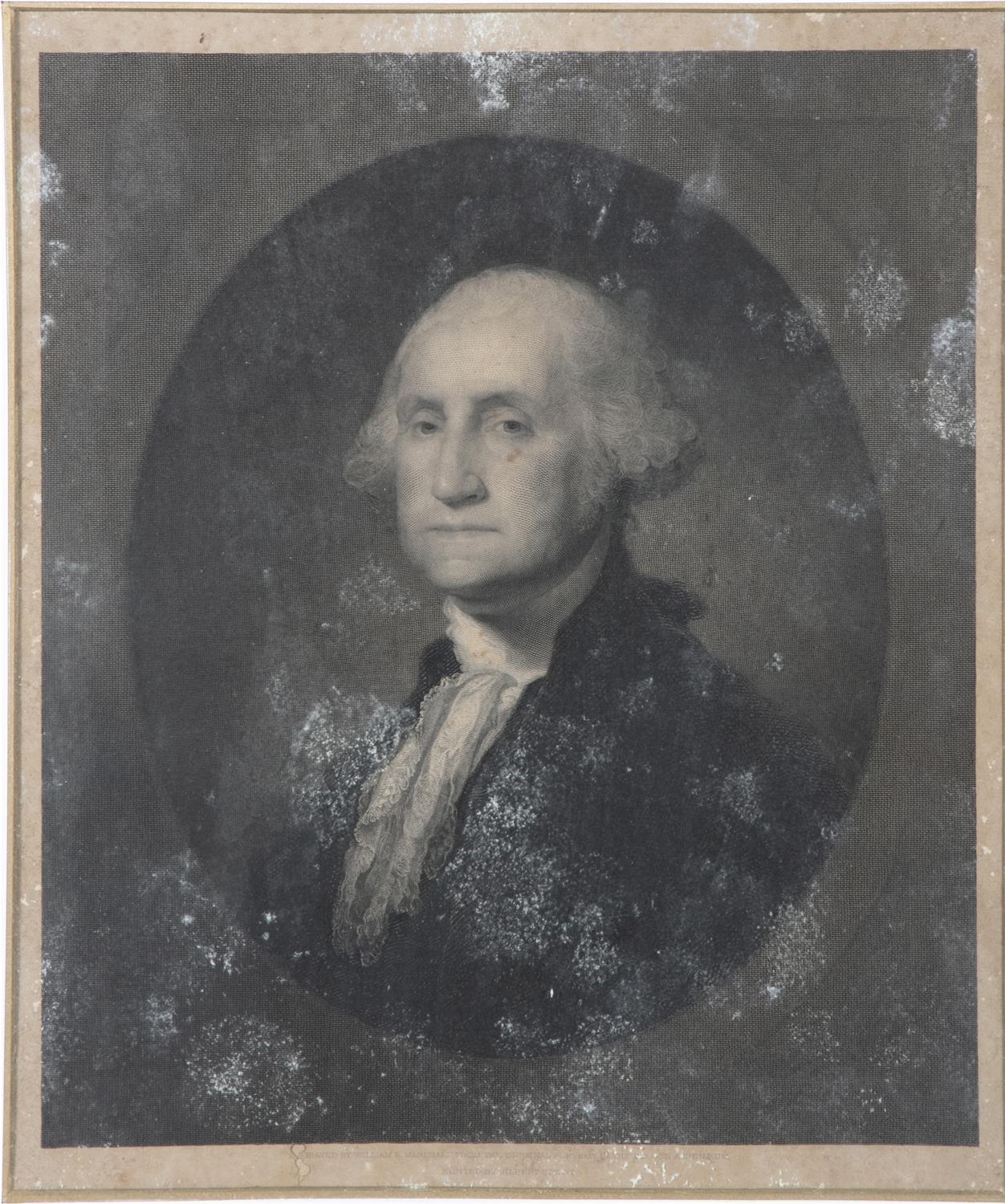 WILLIAM MARSHALL, AFTER STUART GILBERT Portrait of George Washington Published 1862, - Image 2 of 3