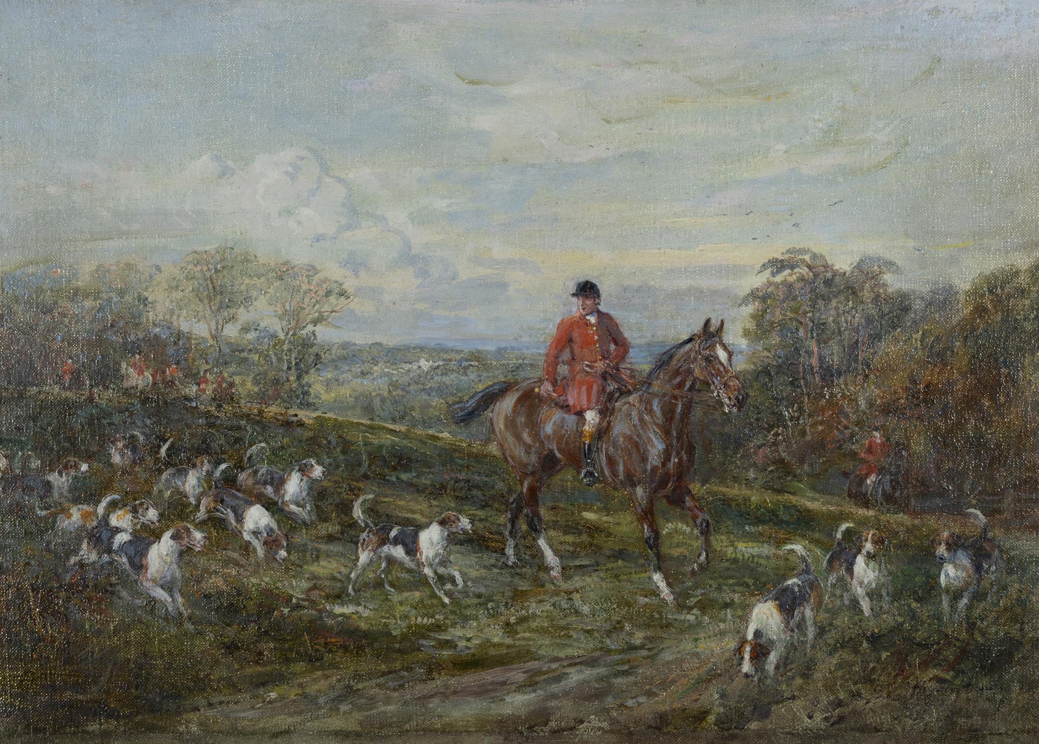 HEYWOOD HARDY R.I. (1842-1933) A Hunting Scene Oil on canvas, 30.5 x 40.5 cm Signed lower right - Image 2 of 4