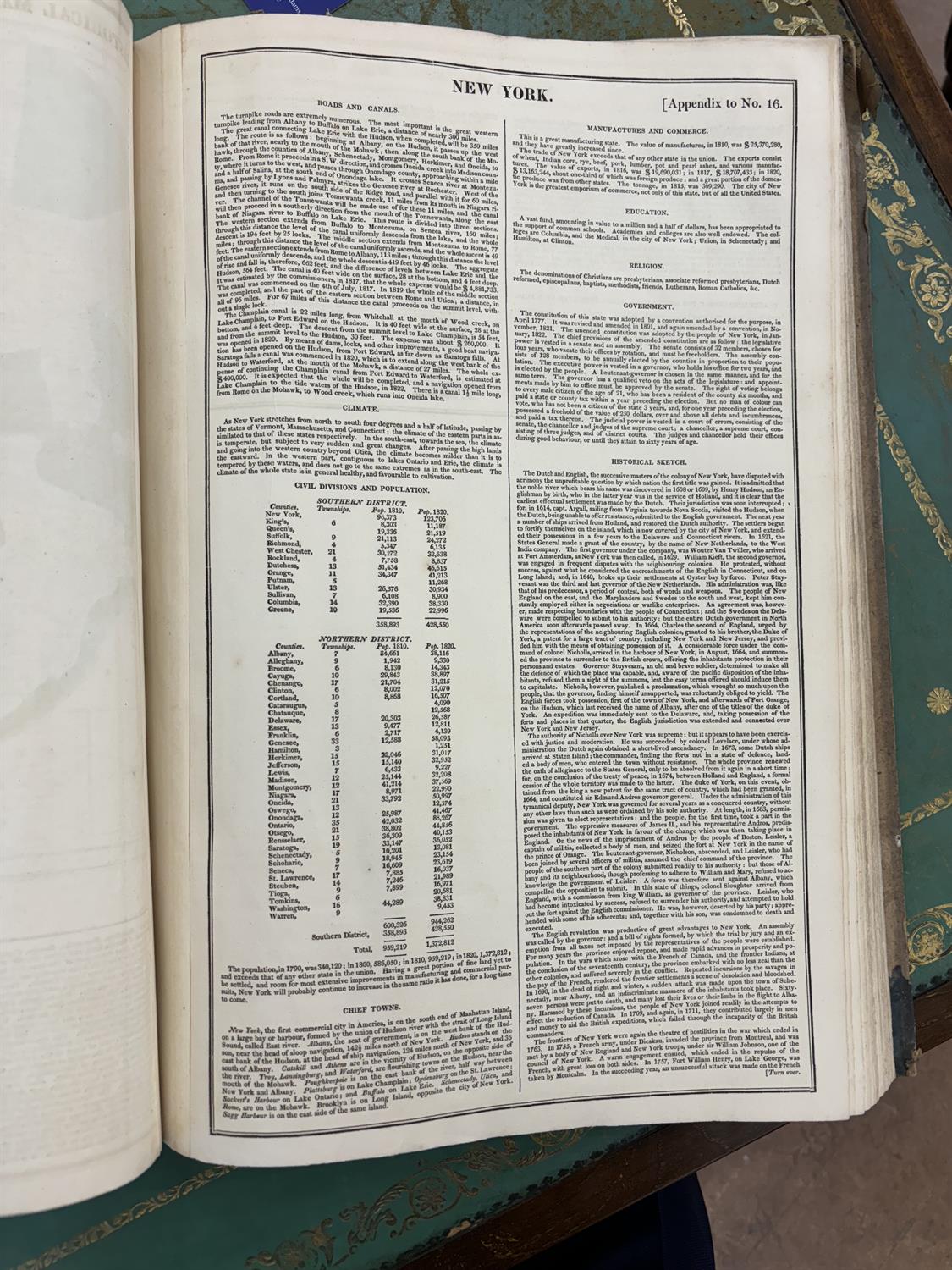 H.C CAREY AND I.LEA (publishers) A Complete Historical, Chronological and Geographical AMERICAN - Image 13 of 27