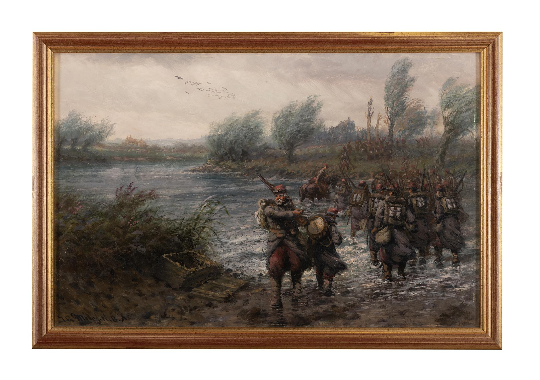 THOMAS ROSE MILES (1844-1916) The Advance Guard and Crossing the Ford A pair, oil on board, - Image 6 of 9