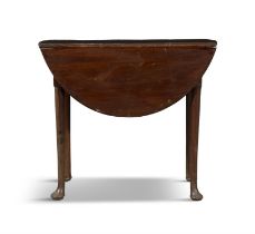 A MAHOGANY OCASSIONAL TABLE, PHILADELPHIA, C.1770, the oval hinged top on gate leg supports,