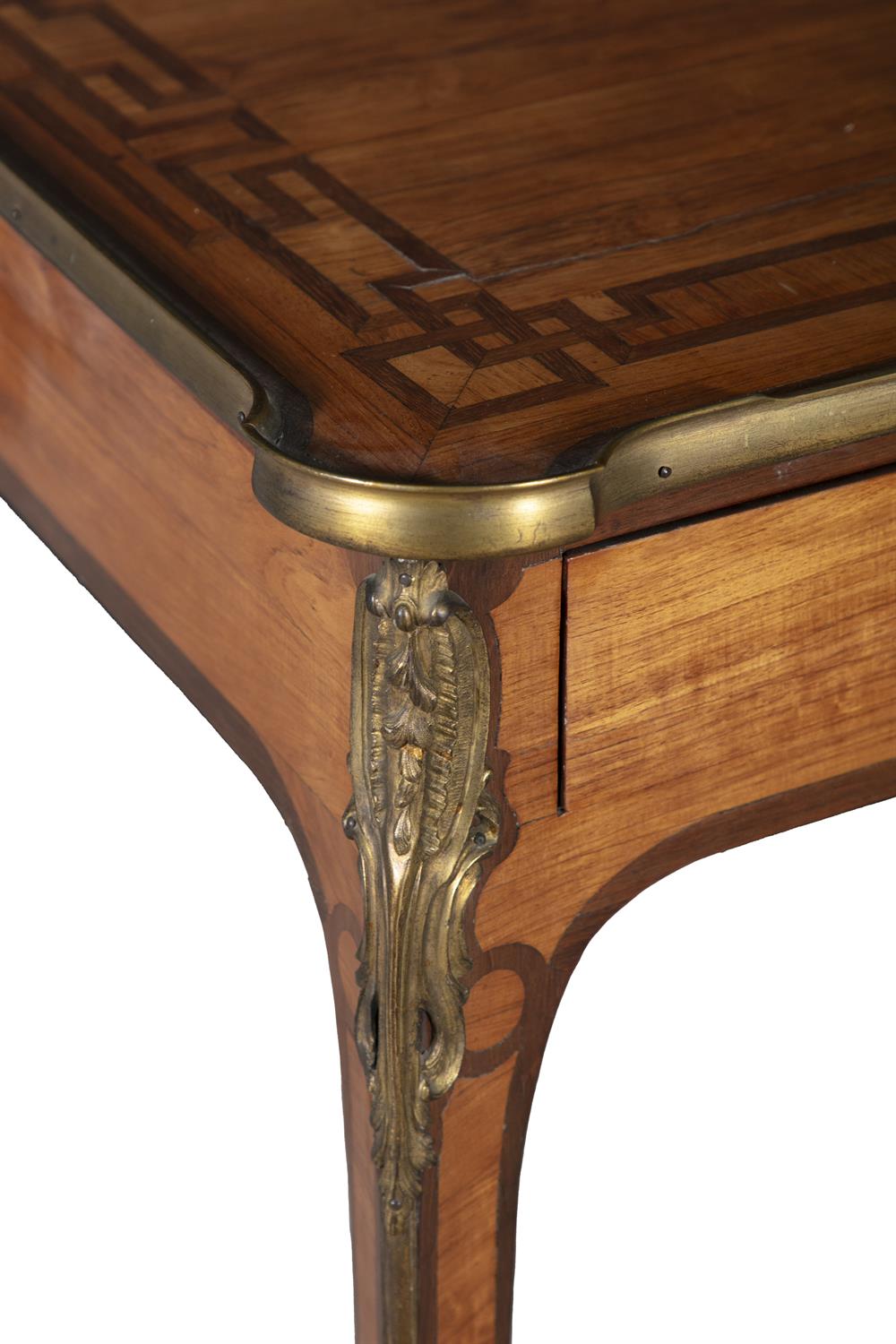 A LOUIS XV SATINWOOD, KINGWOOD, TULIPWOOD, PARQUETRY AND ORMOLU-MOUNTED TABLE À ÉCRIRE D'EPOQUE, - Image 4 of 12