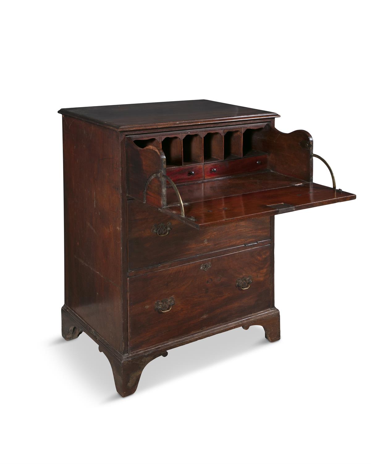 A GEORGE III MAHOGANY SECRETAIRE CHEST of upright rectangular form fitted with fall-front - Image 5 of 5