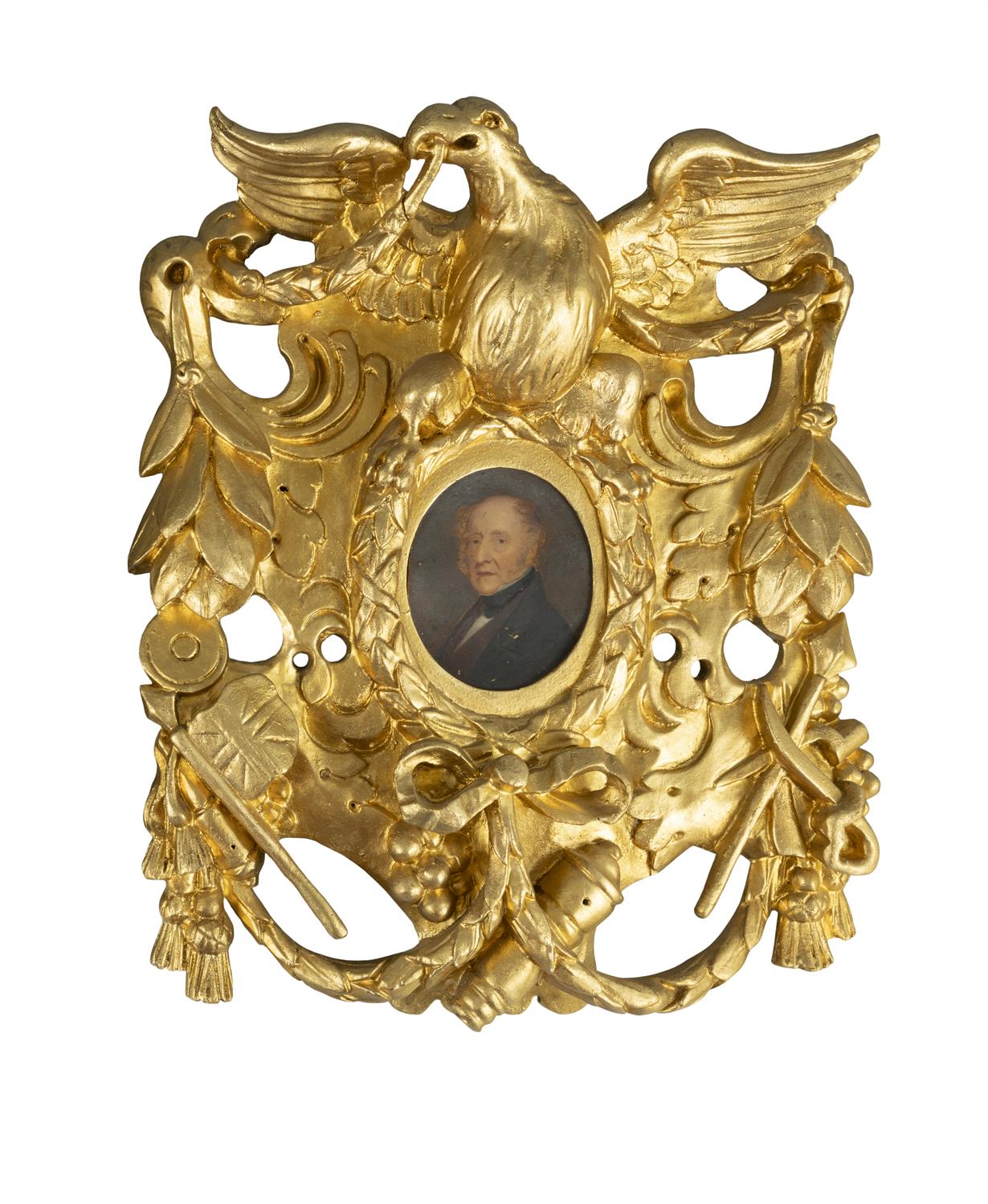 TWO GILTWOOD AND GESSO PIERCED CARVED FRAMES, each with central oval picture opening in the - Image 4 of 33