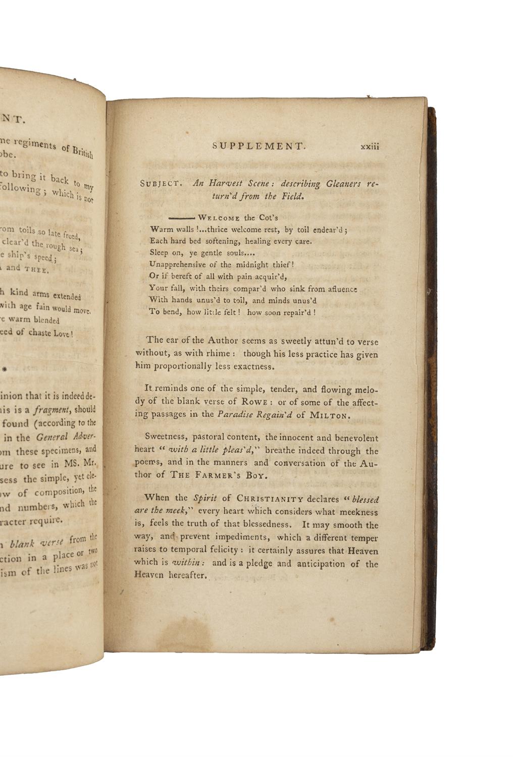 BLOOMFIELD, Robert [1766-1823] The Farmer's Boy, A Rural Poem. Philadelphia (Humphreys) 1801, - Image 6 of 7