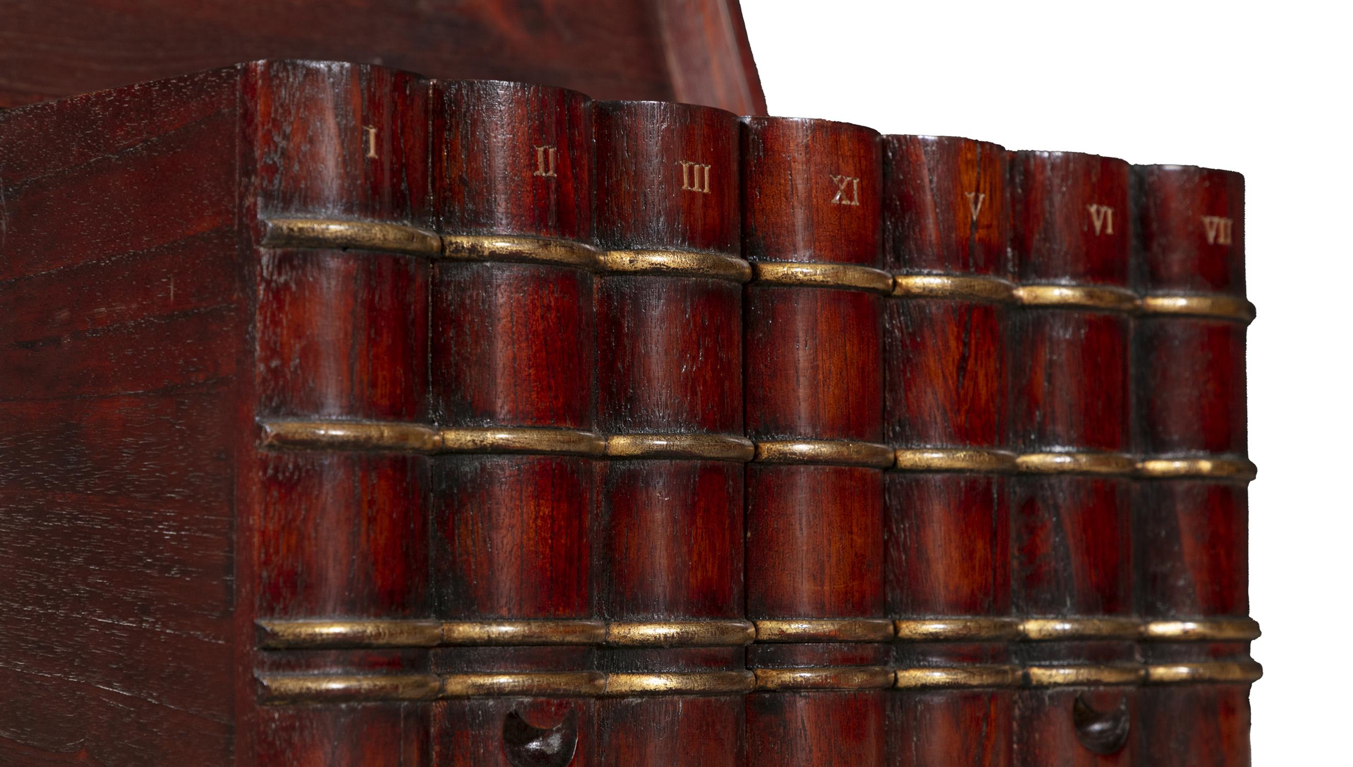 AN UNUSUAL PAIR OF NOVELTY LIBRARY STORAGE BOXES, EARLY 19TH CENTURY in mahogany and parcel gilt, - Image 3 of 15