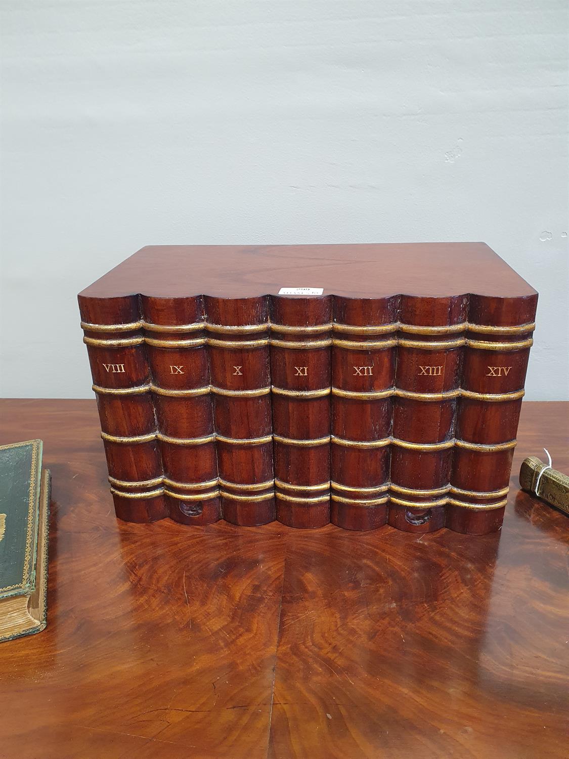 AN UNUSUAL PAIR OF NOVELTY LIBRARY STORAGE BOXES, EARLY 19TH CENTURY in mahogany and parcel gilt, - Image 4 of 15