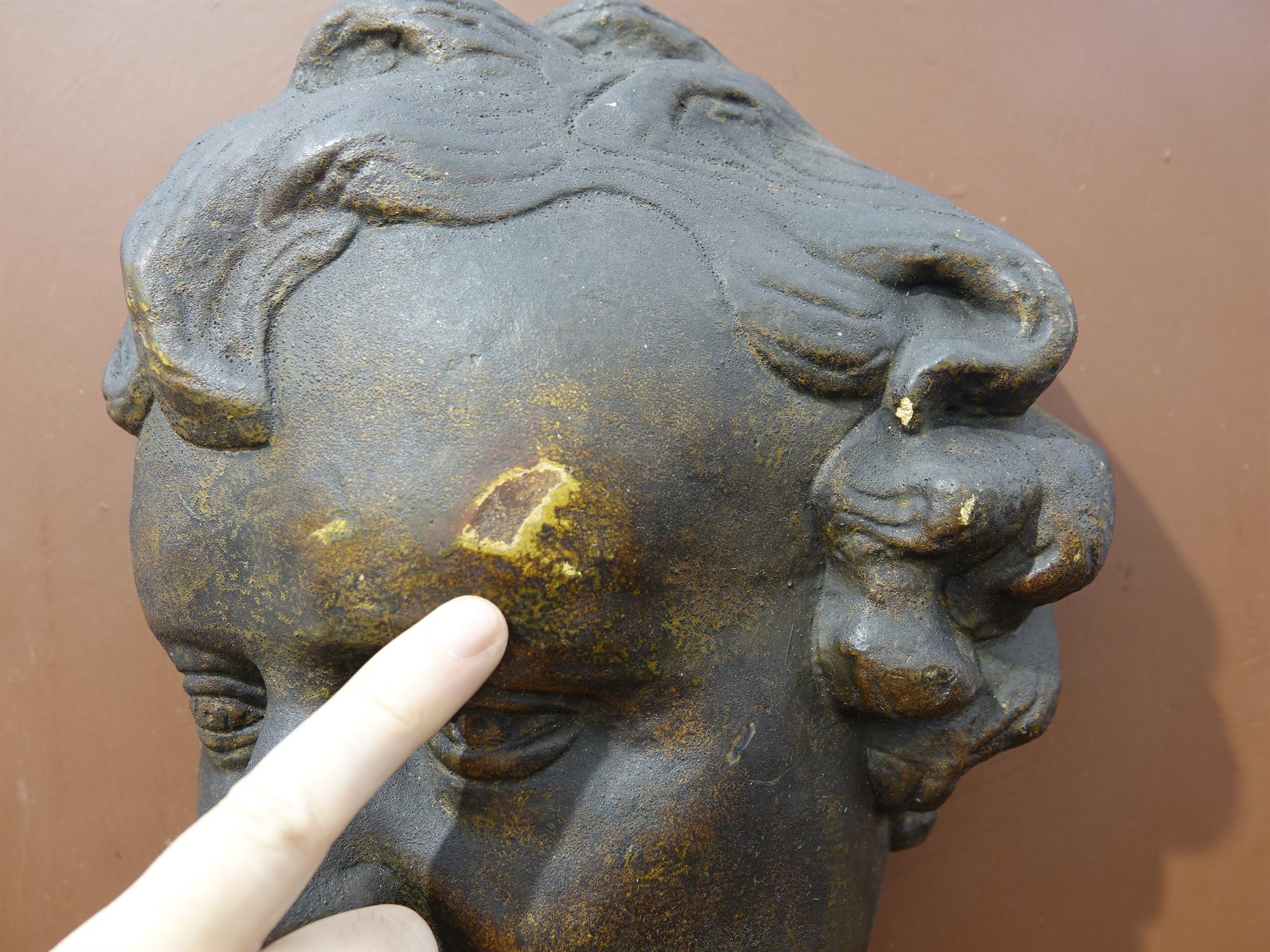 ***Please note: this is ceramic with a 'bronzed' finish rather than bronze*** A BRONZED DEATH MASK - Image 6 of 12