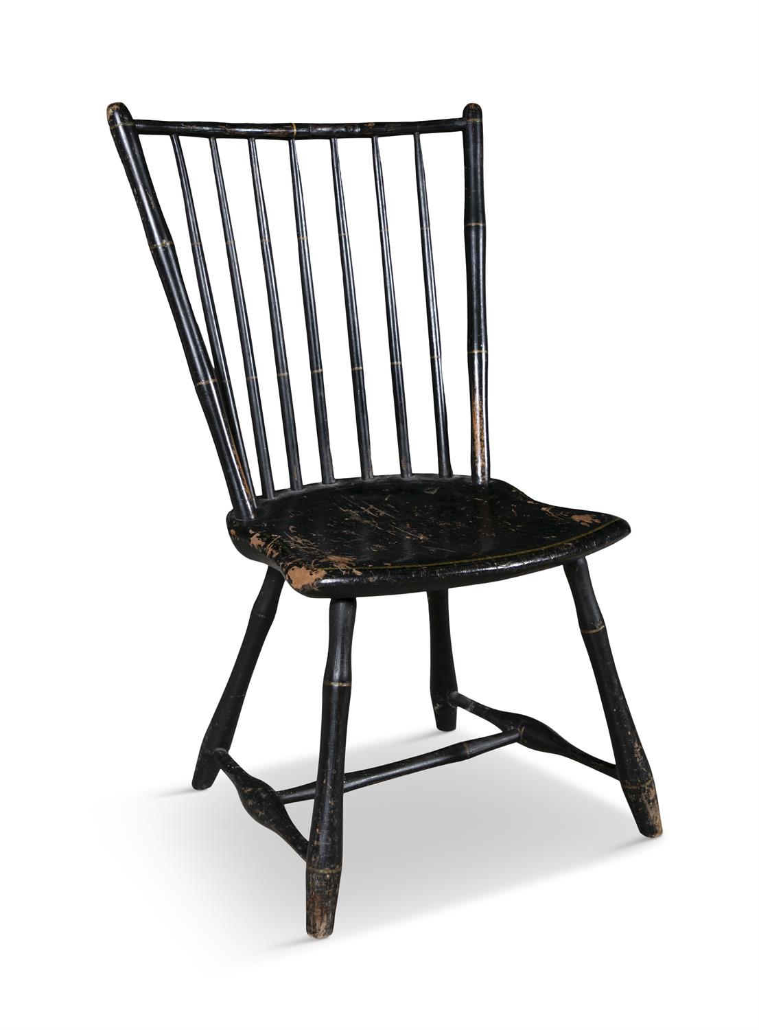 A PAIR OF EBONISED AND GOLD PAINTED WINDSOR CHAIRS, MANNER OF DANIEL CARTERET (W. 1786-1830), - Image 5 of 6