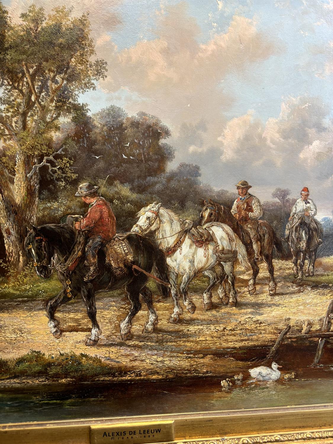 ALEXIS DE LEEUW (1822 - 1900) Landscape with farm workers and horses Oil on canvas, 60. - Image 8 of 8