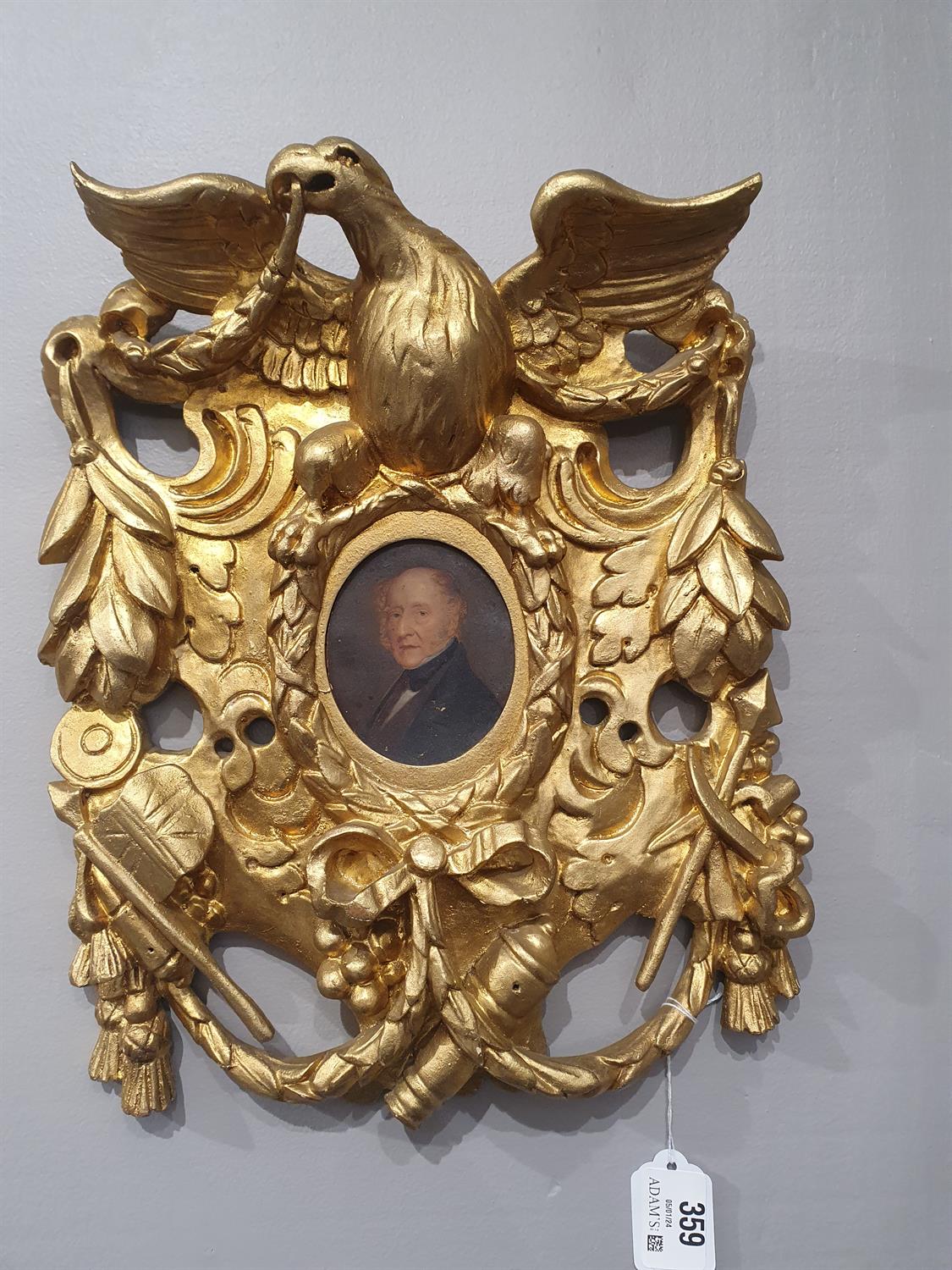 TWO GILTWOOD AND GESSO PIERCED CARVED FRAMES, each with central oval picture opening in the - Image 26 of 33