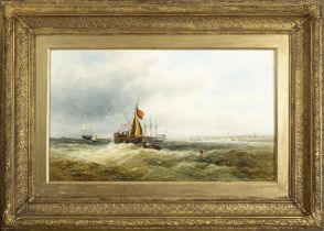 M. M. JACOBI, 19TH CENTURY Shipping off Portsmouth Oil on canvas, 30.5 x 51cm Signed lower left