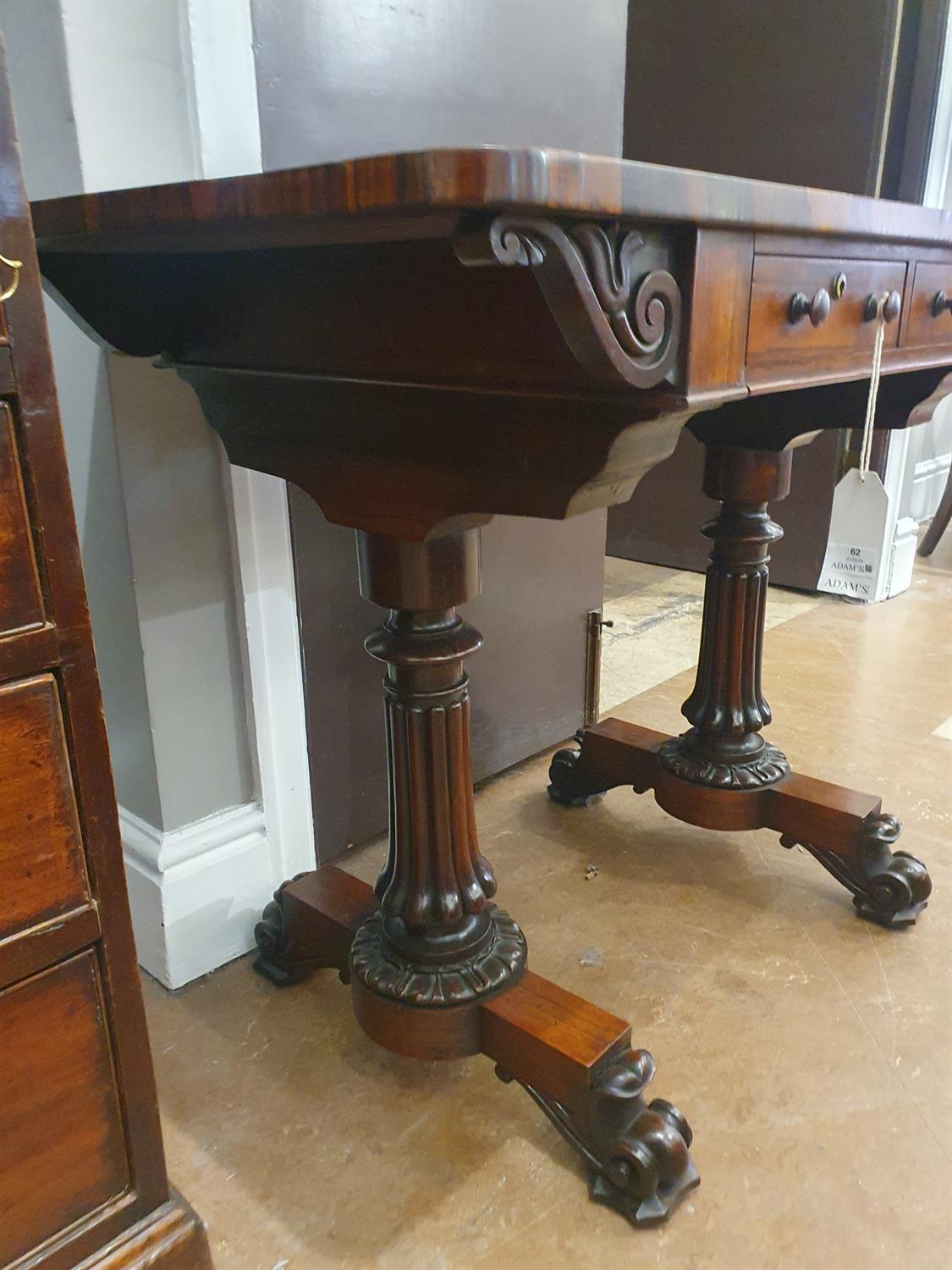 A WILLIAM IV ROSEWOOD WRITING TABLE, the rectangular crossbanded top inset with brown tooled - Image 22 of 22