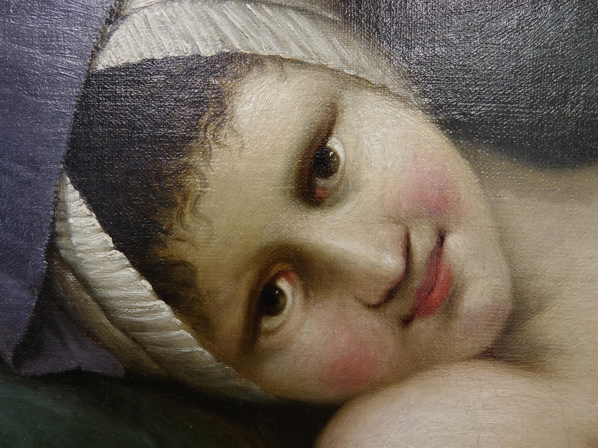 MATTHEW WILLIAM PETERS RA (1742 - 1814) A Woman in Bed (Lydia) Oil on canvas 35. - Image 5 of 6