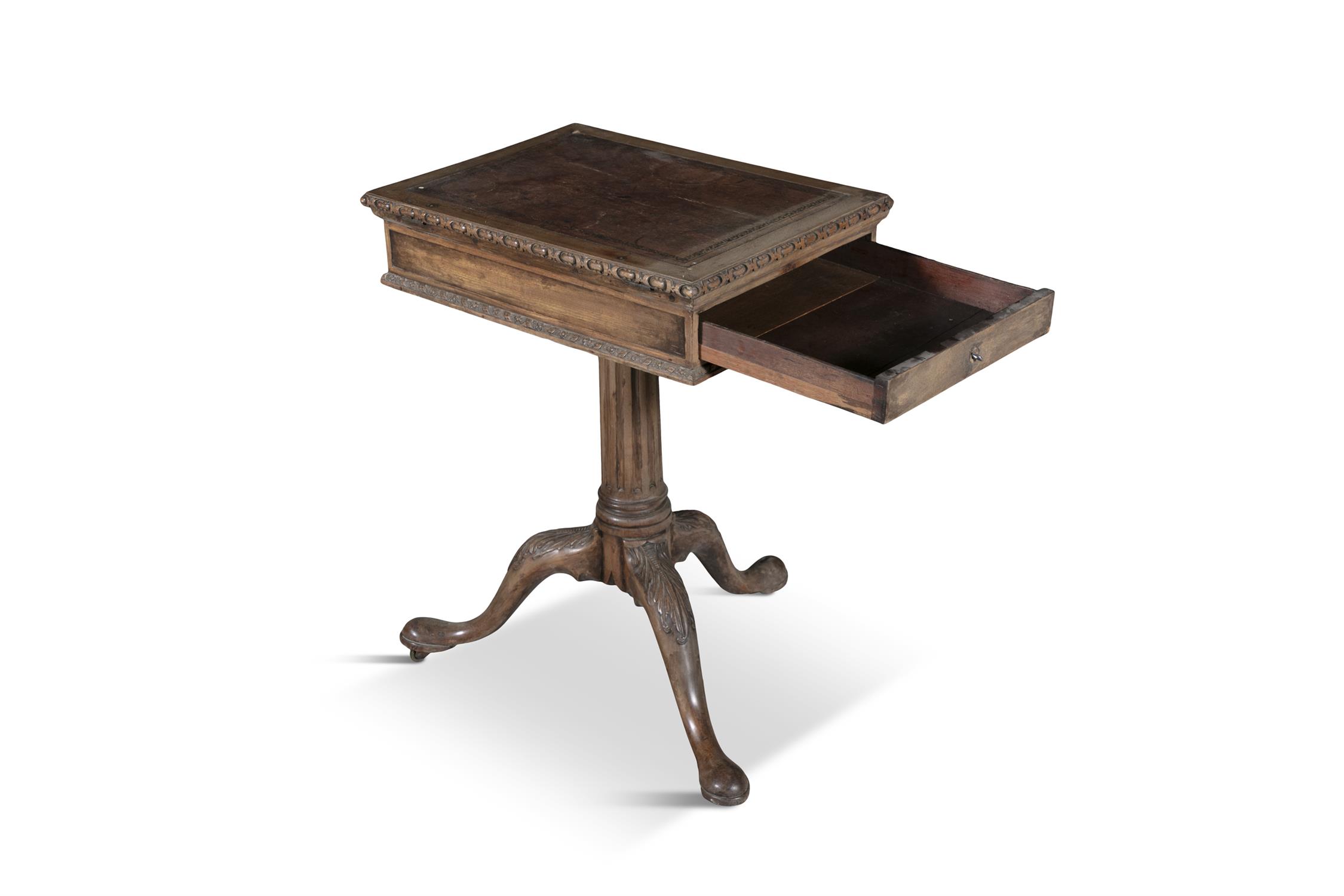 A GEORGE III MAHOGANY WRITING TABLE, MID 18TH CENTURY, the rectangular top with leather inset - Image 3 of 4