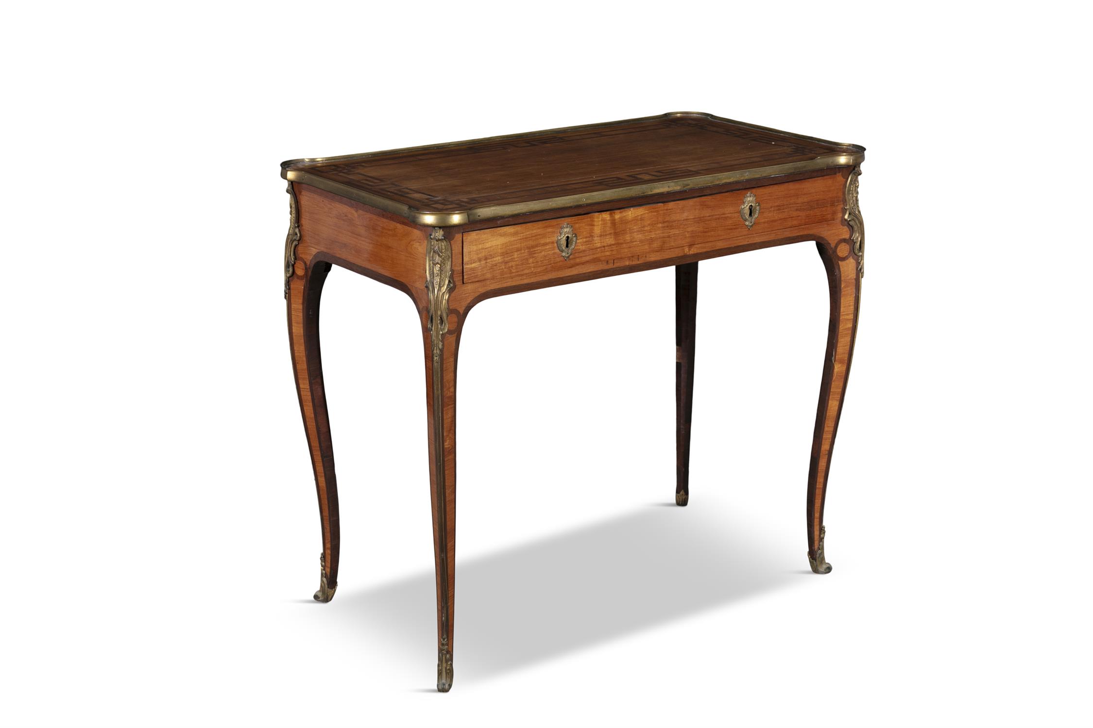 A LOUIS XV SATINWOOD, KINGWOOD, TULIPWOOD, PARQUETRY AND ORMOLU-MOUNTED TABLE À ÉCRIRE D'EPOQUE, - Image 2 of 12