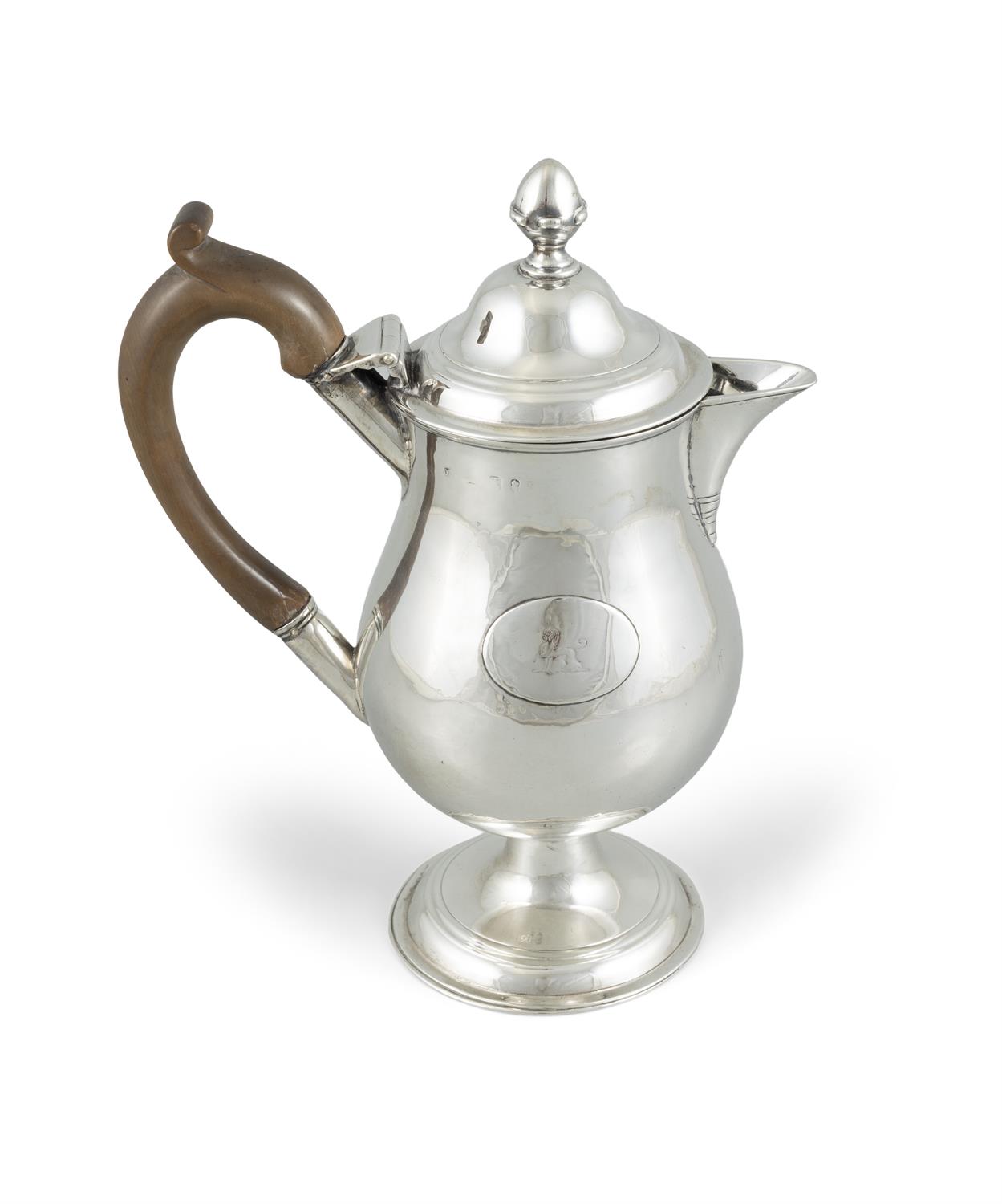 A LATE GEORGE III IRISH SILVER COFFEE POT, Dublin 1806, mark possibly that of Daniel Egan,