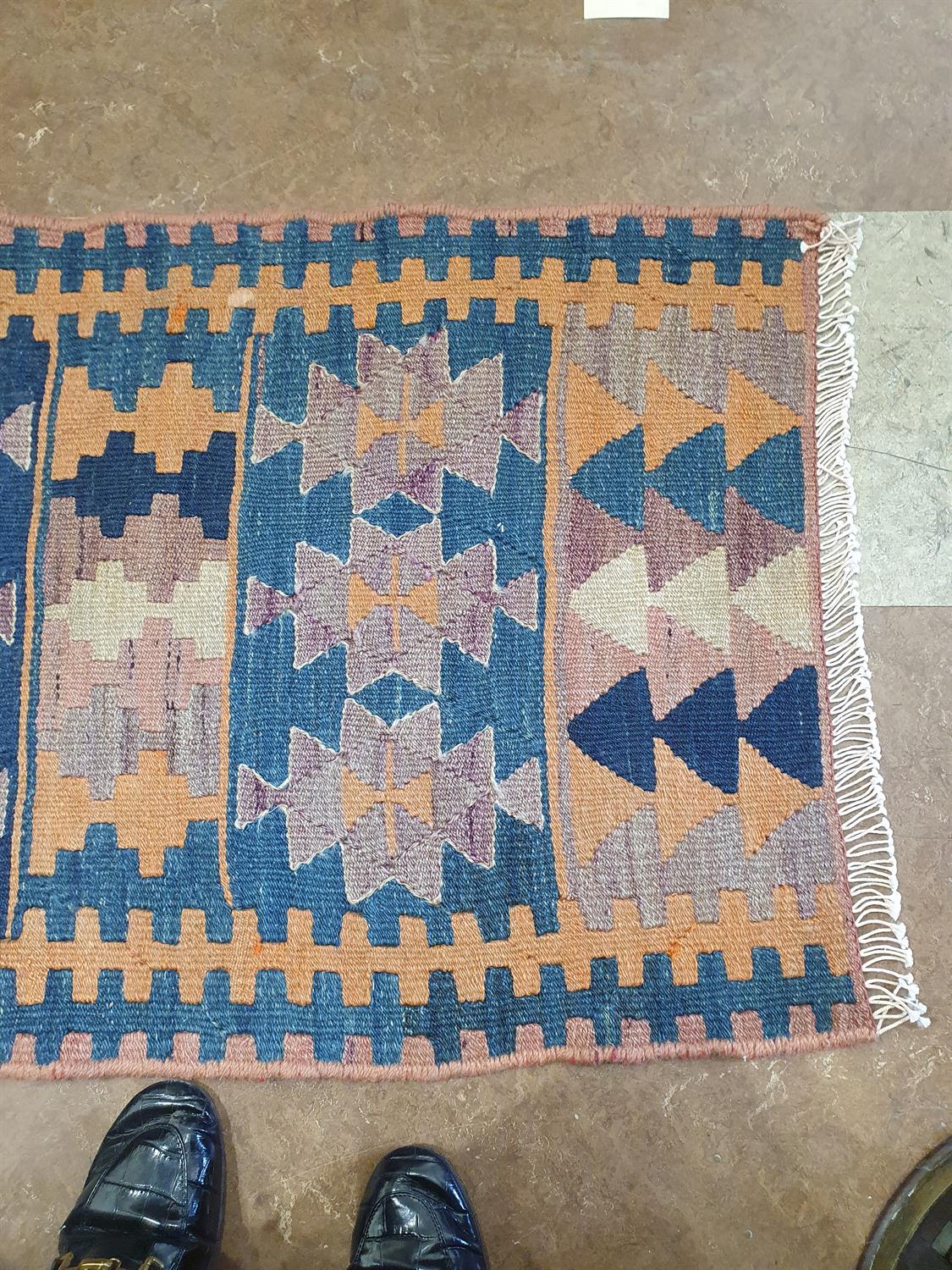A FLAT-WOVEN KILIM RUNNER, CA. 1940s, 238 x 56cm the central reserve woven with thirteen rows of - Image 12 of 12
