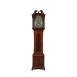 A GEORGE III INLAID MAHOGANY LONGCASE CLOCK, C.1760 the hood with swan neck pediment,