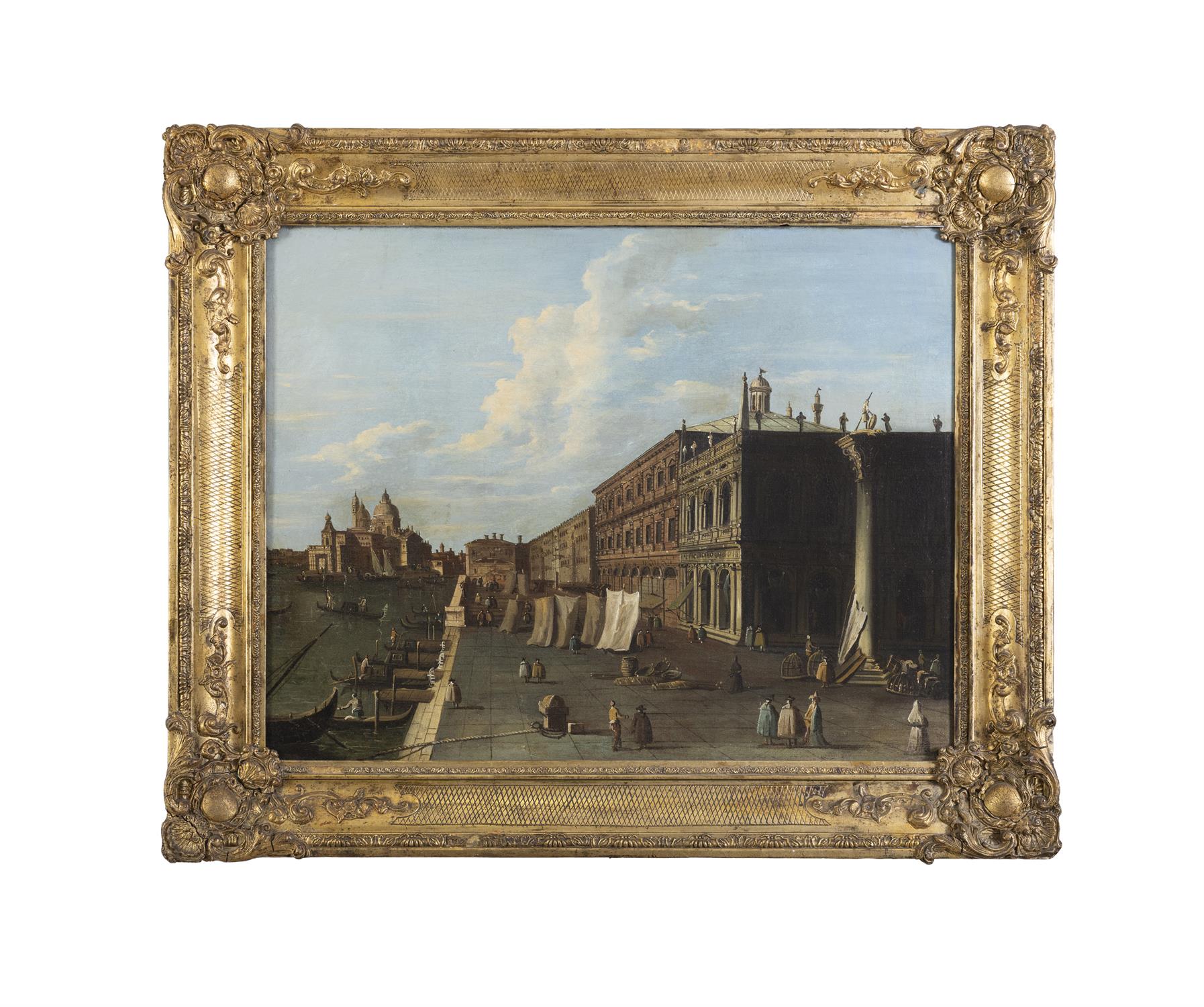 SCHOOL OF CANALETTO, 18TH CENTURY A View on the Grand Canal, Venice Looking Towards the Basilica