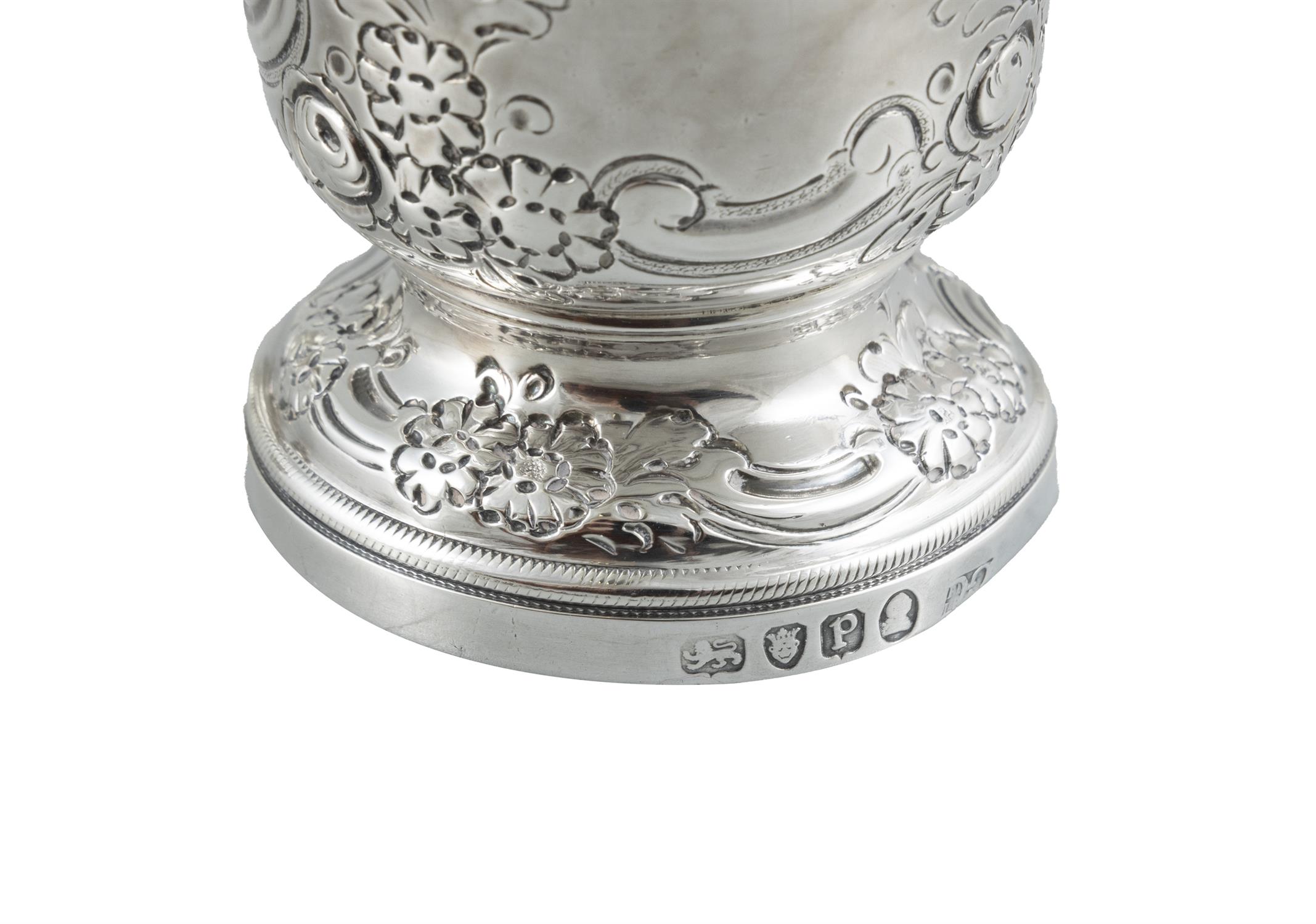 A SUITE OF GEORGE III SILVER TEA CADDIES AND MATCHING MIXING BOWL AND LID, London 1790, - Image 2 of 2