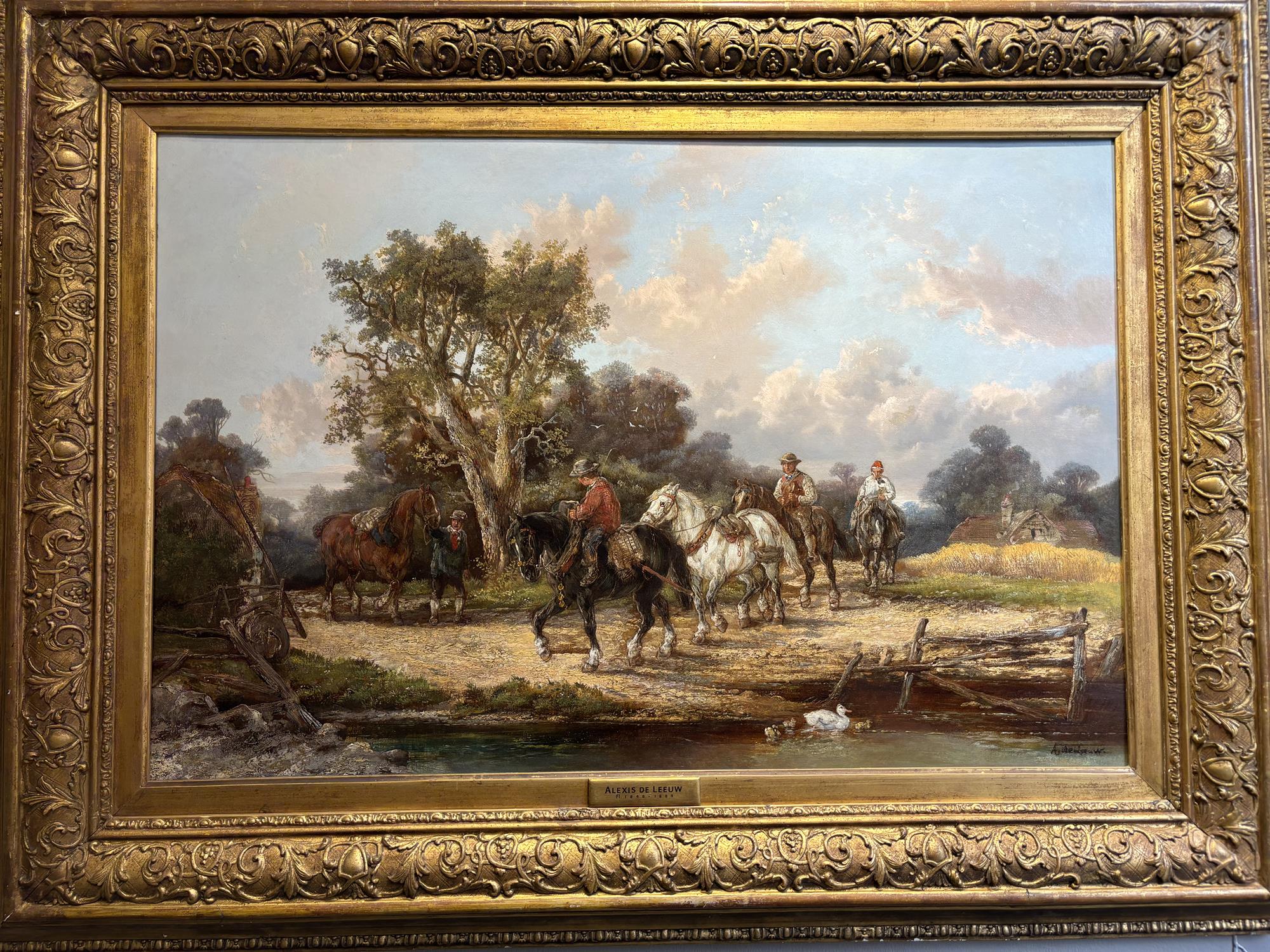 ALEXIS DE LEEUW (1822 - 1900) Landscape with farm workers and horses Oil on canvas, 60. - Image 6 of 8