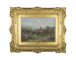 HEYWOOD HARDY R.I. (1842-1933) A Hunting Scene Oil on canvas, 30.5 x 40.5 cm Signed lower right