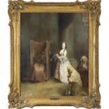 AFTER PIETRO LONGHI (1701-1785) The Confessional Oil on canvas, 62 x 50.5cm