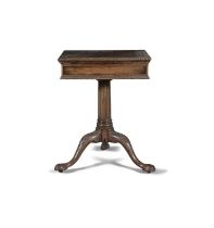 A GEORGE III MAHOGANY WRITING TABLE, MID 18TH CENTURY, the rectangular top with leather inset